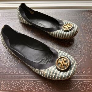 Tory Burch
Leather Striped Ballet Flats